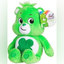 Care Bears Good Luck Bear Bright Green Plush with Shamrock NEW 9 NWT