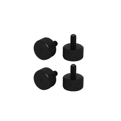 Computer PC Graphics Card Aluminum Alloy Knurled Thumb Screws Black M3x6mm 4pc