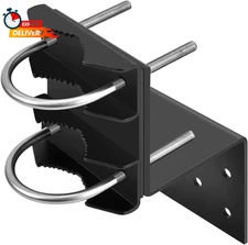 Antenna Mount Outdoor Antenna Pole Mast Mount Bracket- Heavy Duty Steel with U-B