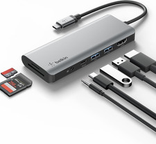 USB-C Hub, 7-In-1 Multiport Docking Station for Macbook  Windows - 85W USB-C Po