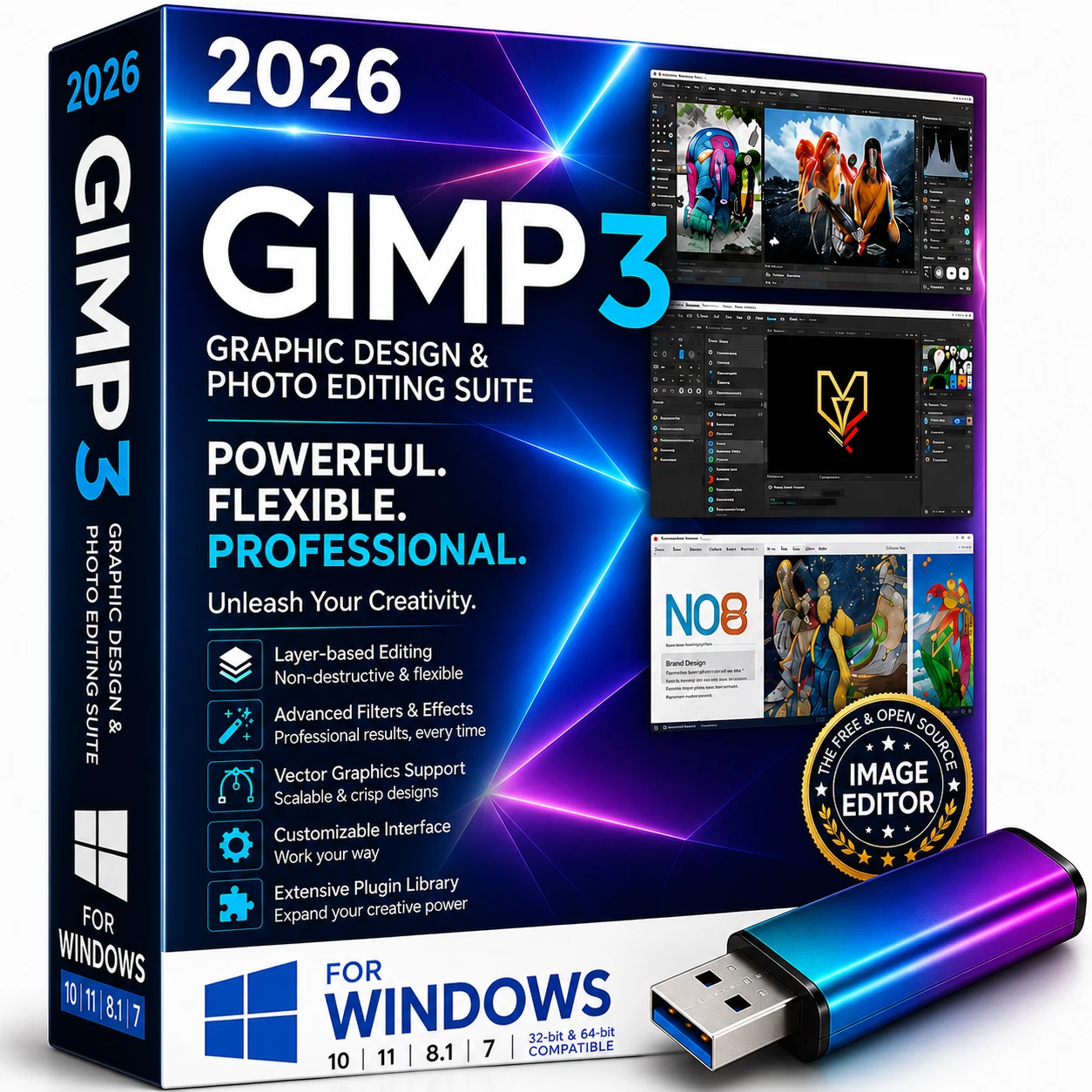 GIMP 3.2.4 (2026) Pro Graphic Design - Image Editing Software Program ~ Windows - Picture 1 of 20