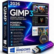 GIMP 3.2.4 2026 Pro Graphic Design - Image Editing Software Program Windows
