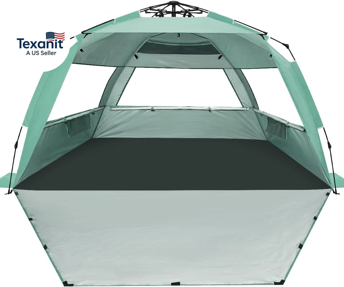 Deluxe Pop up Beach Tent Sun Shade Shelter for 3-4/5-6 Person, UV Protection, Ex