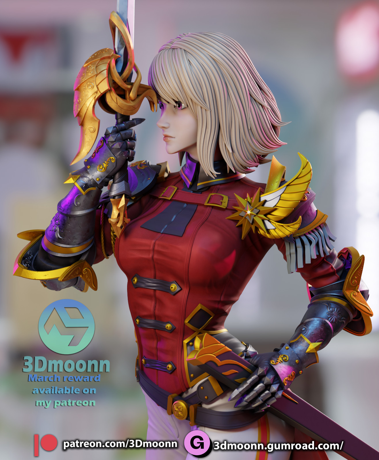 Cha Hae In Solo Leveling - Figure 3d Print Model kit Unpainted Unassembled