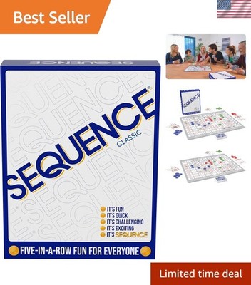 Exciting SEQUENCE Game with Folding Board, Cards, and 135 Colorful Chips