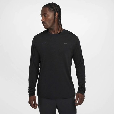 Men's Size L Nike A.P.S. Dri-FIT ADV Versatile Long Sleeve Black Wool Shirt NWT