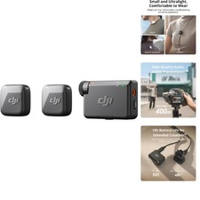 DJI Mic Mini 2 TX  1 RX, Detail-Rich Audio, Wireless Lavalier Microphone for...