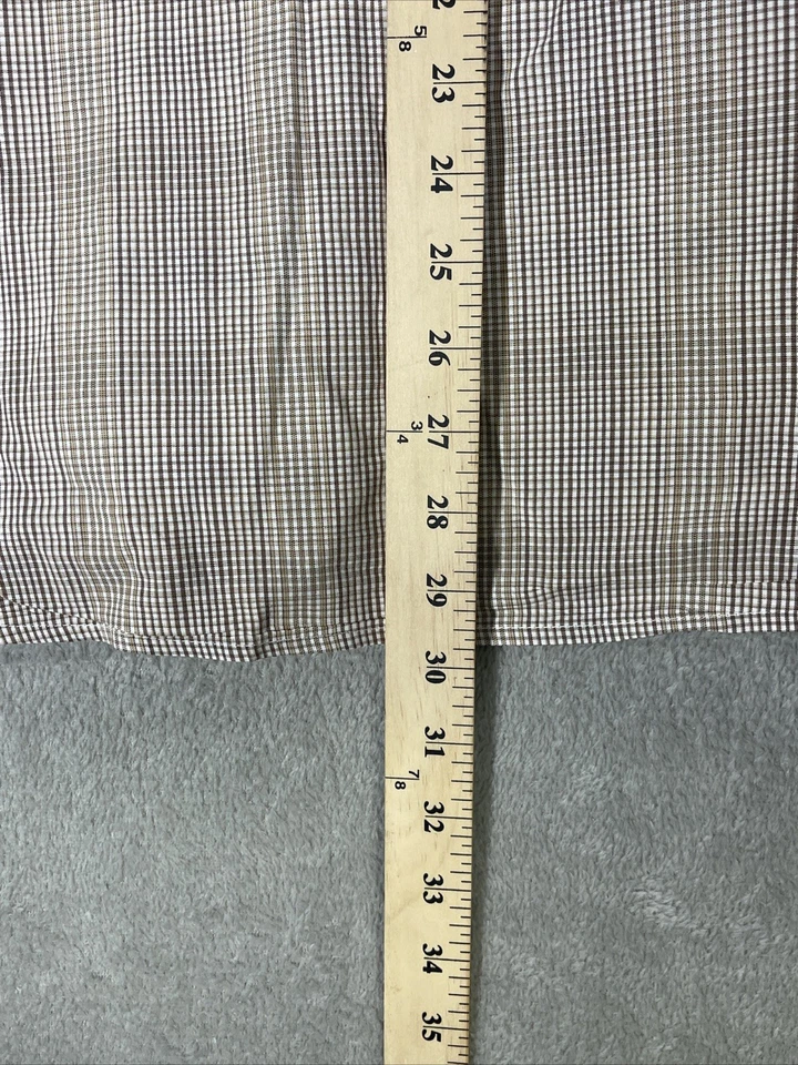 Sean John Men Long Sleeve Button Down Logo Shirt Brown Tan Stripes 90s Sz XL - Image 4 of 4