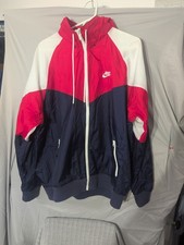 Nike Colorblock Windbreaker Jacket Size Large Red/White/Blue Full Zip Hooded Men