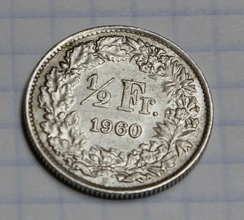 Collectors Silver Coin 1/2 Franc Gift Yearman B 1960