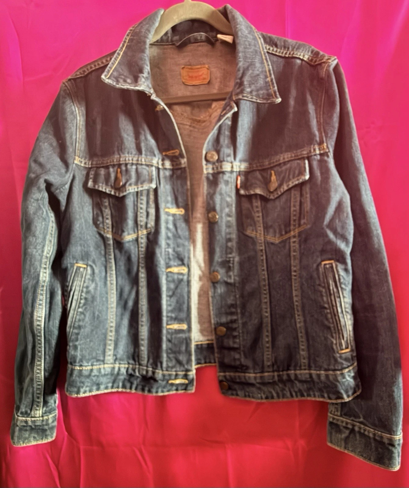 Vintage Levi's S Blue Jean Jacket Button Front Classic Style with Pockets