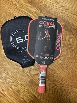 6.0 Next Gem! Six Zero Coral - NEW Pickleball paddle 16mm RCD. Pink Colorway