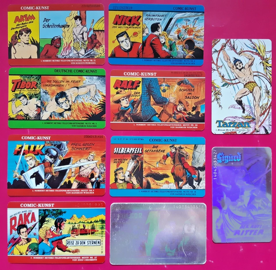 10 Telefonkarten Deutschland Comic-Kunst Hethke und Wäscher, Ralf Tibor Nick W61 - Bild 1 von 4