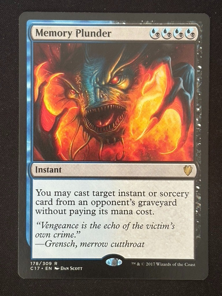 1x MTG Memory Plunder - Commander 2017 (C17) #178 - Magic the Gathering