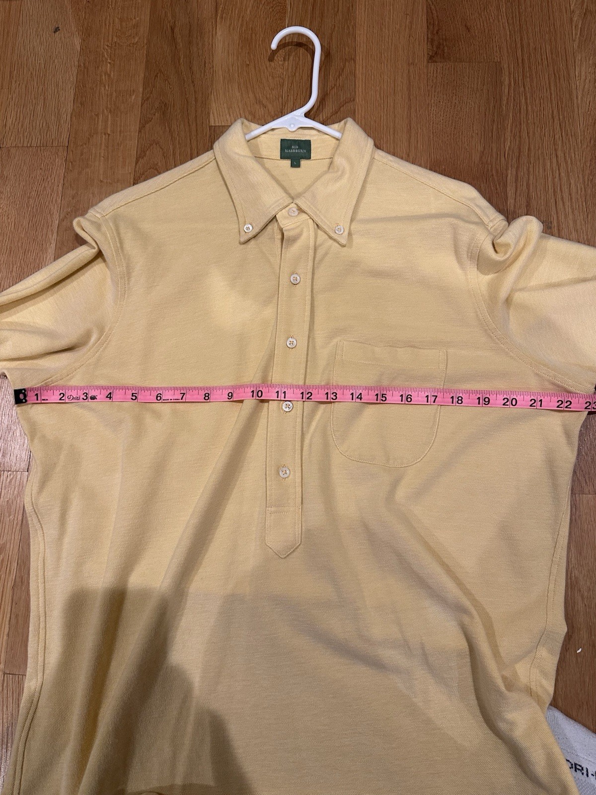 SID MASHBURN Large Knit Button-Down Popover Yello… - image 4