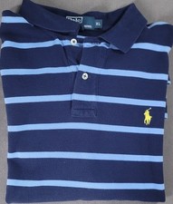 Polo Ralph Lauren Men's Blue Stripe Polo Shirt Size XL