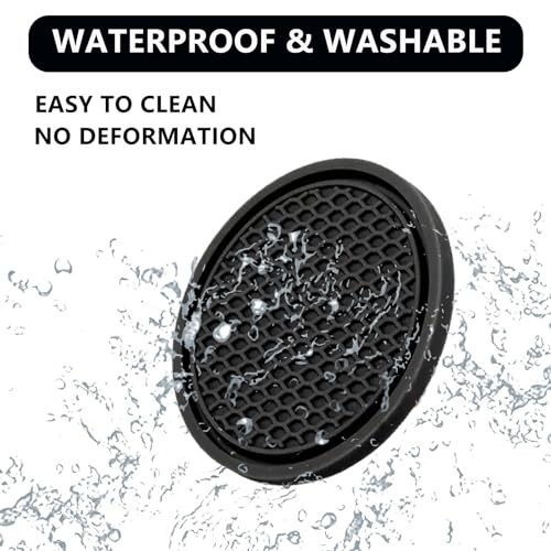 Car Cup Holder Coaster for Cup Holders 4PCSAnti-Slip Automotive Car Black