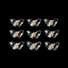 50 Butterfly Beads 17mm Clear Gold Spring Jewelry Making Supplies Acrylic Set