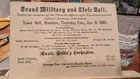 Grand Military and Civic Ball Advertisement 1880 Brandon Vermont