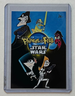 Phineas And Ferb Limited Edition Artist Signed ''Star Wars'' Trading Card 2/10
