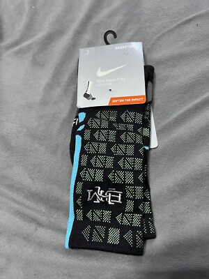 Nike Hyper Elite cushioned BHM Socks - Medium 6-8 Mens Black Blue Orange