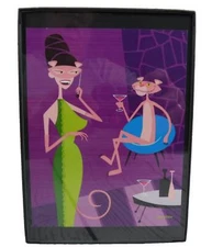 Shag Pink Panther Mid Century Modern Framed Print 5" x 7" MCM House