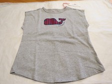 Vineyard Vines Girls SS Party Whale Fill Swing Tee Gray Med. 10-12 Authentic NWT