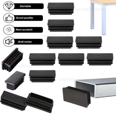 Rectangular Plastic End Caps For Tubing Blanking Plugs Inserts Furniture Feet