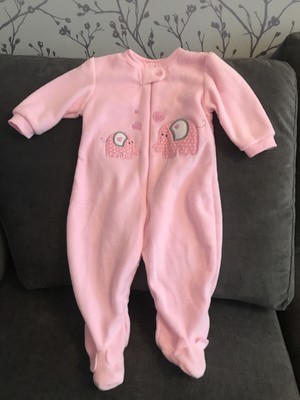 baby girl fleece sleepsuit