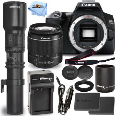 Canon EOS 250D/Rebel SL3 with 18-55mm III 500mm/1000mm Lens
