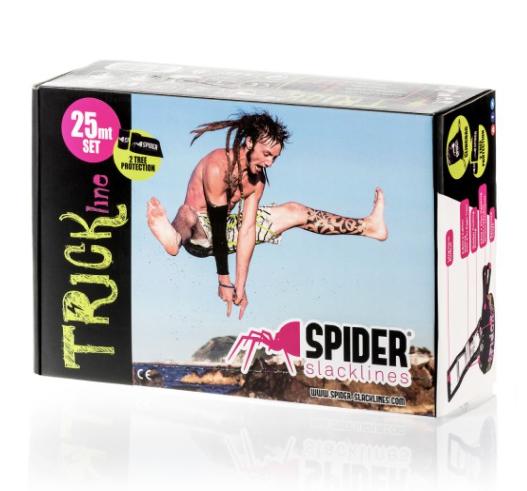 SPIDER SLACKLINES Nastro di equilibrio TRICK LINE Lung. 25MT