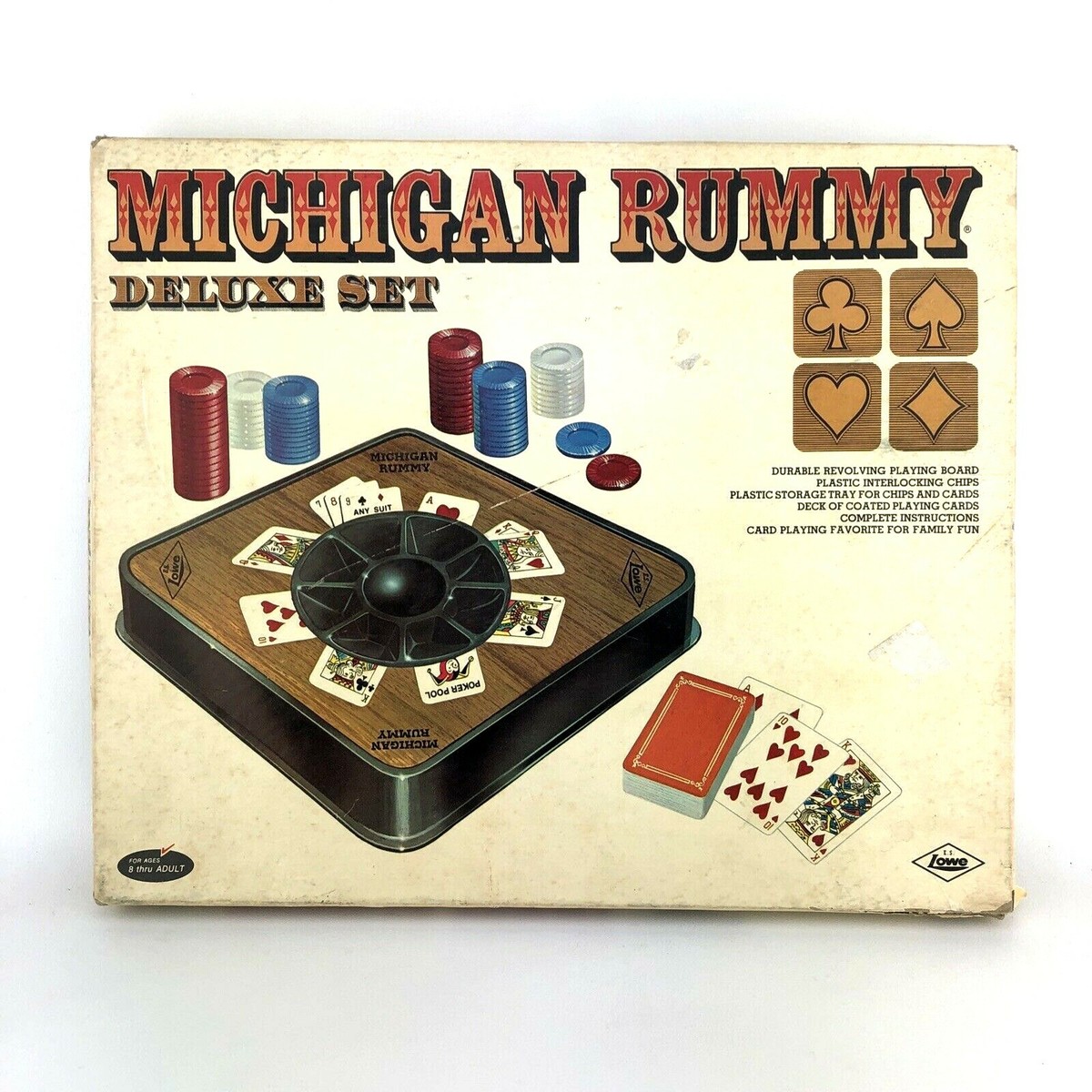 Michigan Rummy Deluxe Set 1970 No. 67 Casino Tray Chips Cards