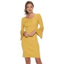 NWT Nina Leonard - Ribbed Knit Bell Sleeve Dress - XL
