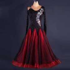 NEW Latin Ballroom Dance Dress Modern Salsa Waltz Standard Long Dress F177