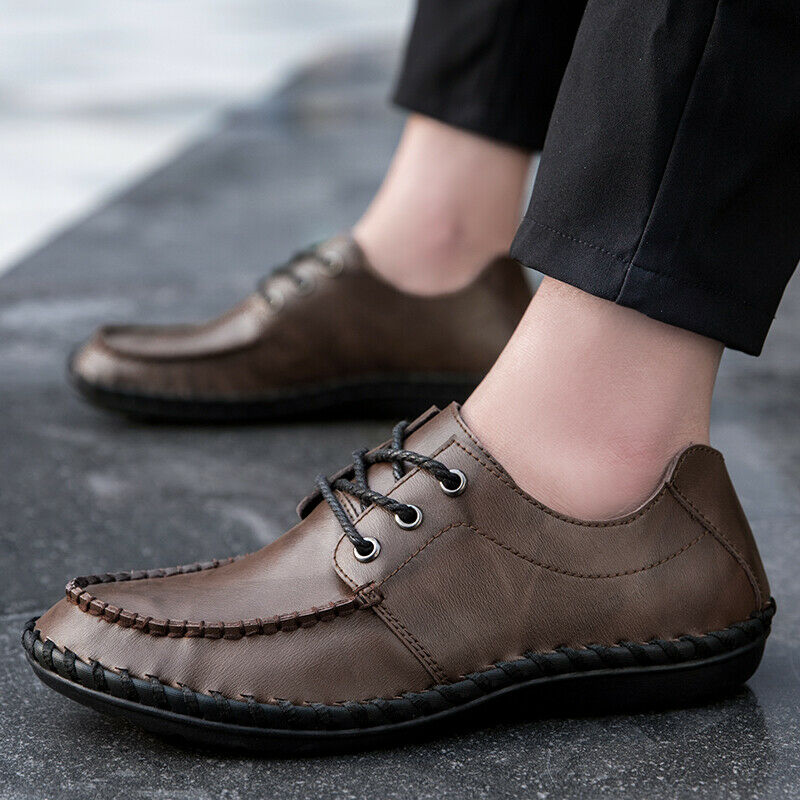 Mens Lace-Up Round Toe Casual Shoes 