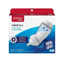 Playtex Baby Ventaire Anti Colic Baby Bottle BPA Free 9 Oz 266 mL 3 Count oPEN