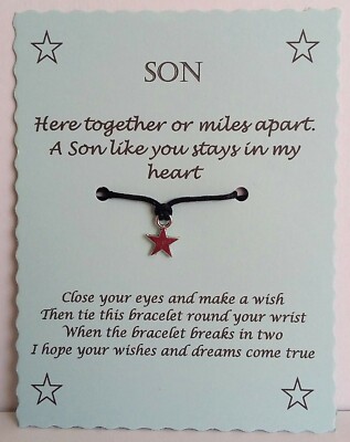 Son Wish String Bracelet Christmas Eve Box Stocking Filler Birthday