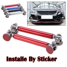 Red Adjustable Front Bumper Lip Splitter Strut Rod Support Bar Spoiler 10cm AJ