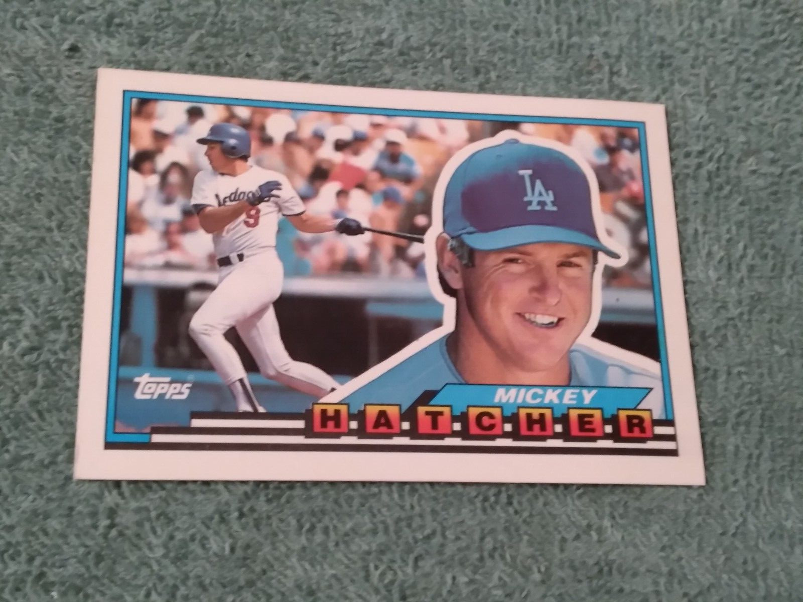 1989 Topps Big Baseball # 63 Los Angeles Dodgers Outfielder Mickey Hatcher EX