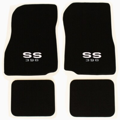 NEW! 1966-1967 Chevelle Floor Mats Black Carpet Embroidered SS 396 logo Set of 4
