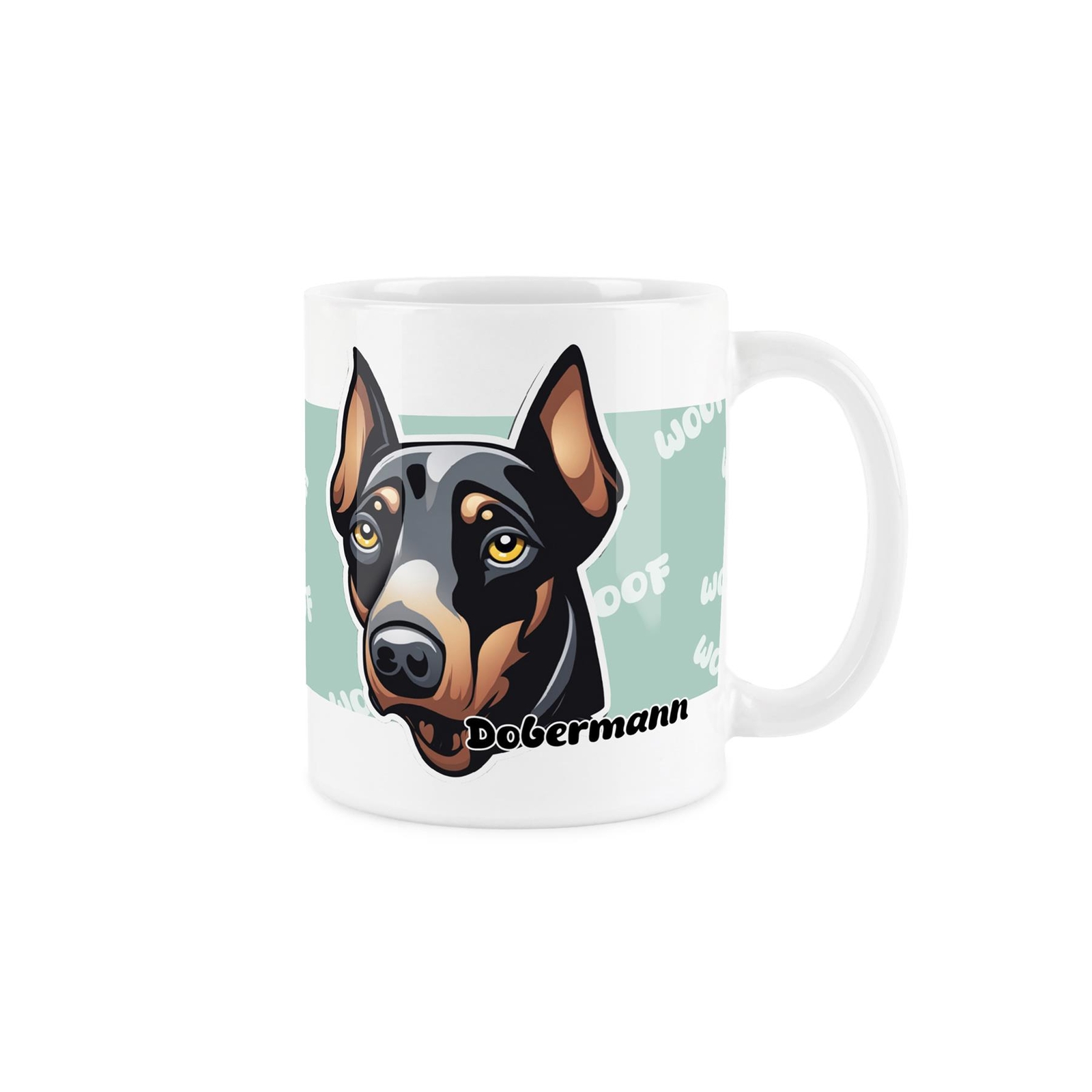 Dobermann Mug - Cartoon Dogs Ceramic Tea/Coffee Gift Cup