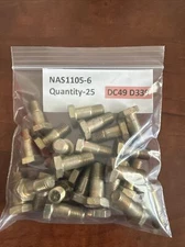 Qty-25  NAS1105-6   High Shear Bolt.    New.  DC49 D339