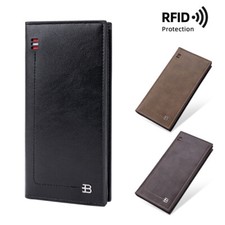 Men's Bifold Leather Breast Pocket Card Holder Suit Purse Long Wallet Checkbook