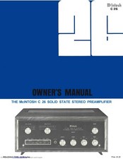 Owner's Manual for McIntosh C 26