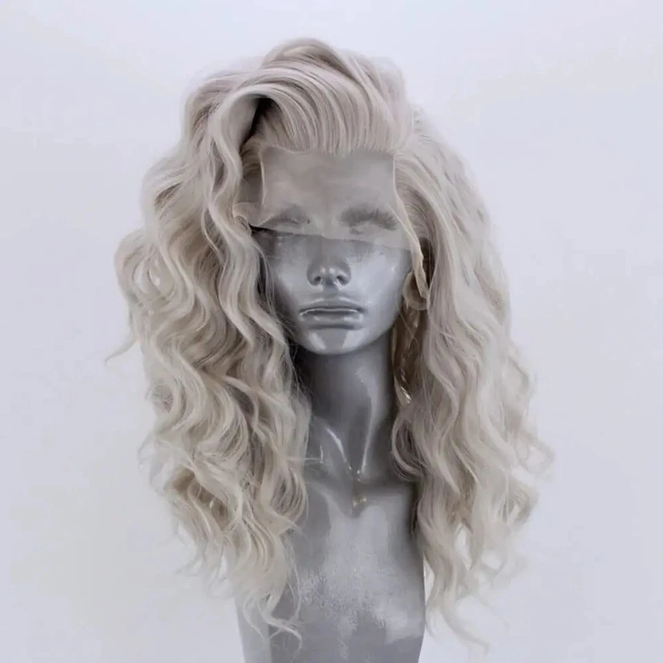 Pelucas delanteras cortas Bob de encaje sintético para mujer cosplay onduladas resistentes al calor peluca Foto 2 de 4