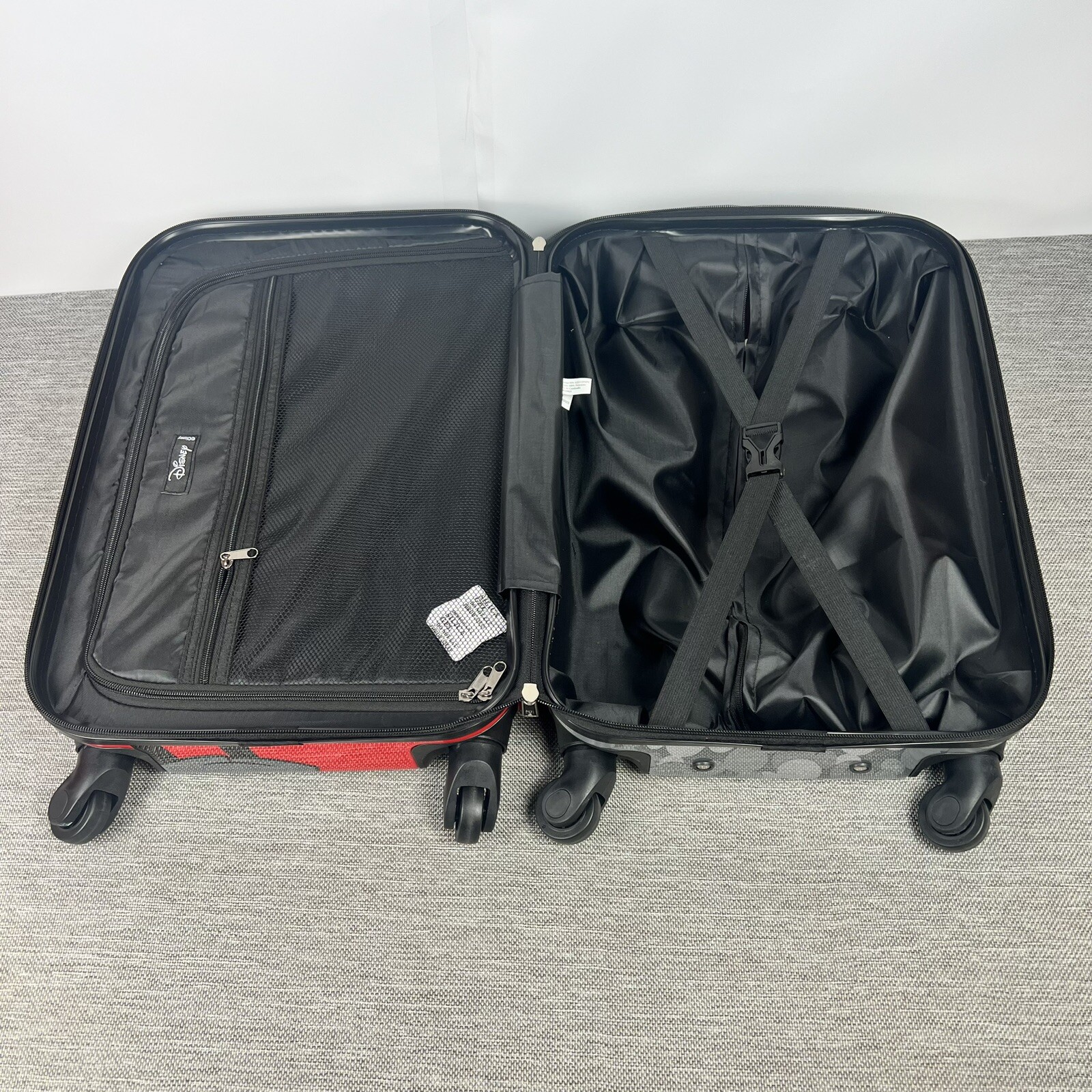 NWT Disney Mickey Mouse Gray/Red Suitcase FUL Hard Luggage 21"