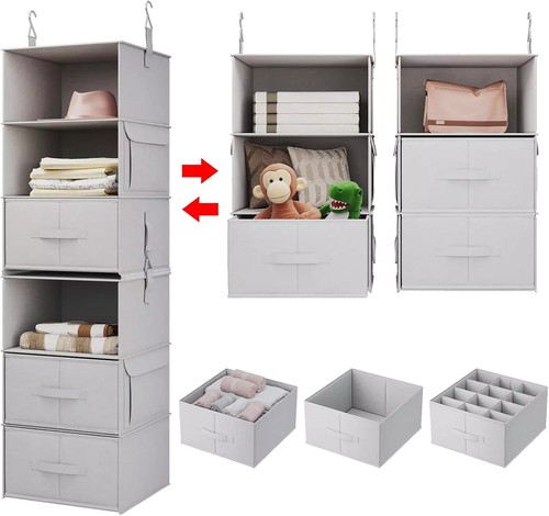 Vailando Schrank-Organizer mit 6 Regalen, 2 trennbare Hängeregale mit 3 Regalen - Bild 1 von 11