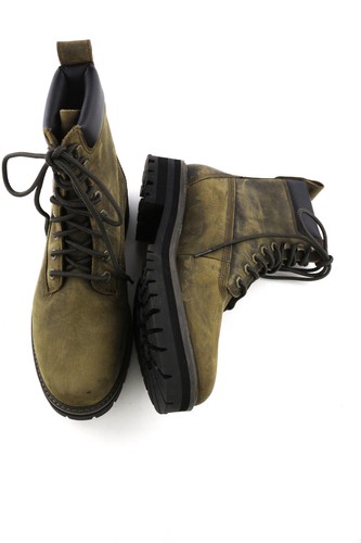 TIMBERLAND A2NXX-A4919 Men Shoes EU42/43 Khaki Aged Look Leather Laced Boots - Picture 6 of 15