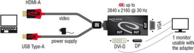 Delock HDMI Adapter Stecker DVI / VGA / DisplayPort Buchse 4K schwarz