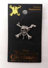 Pirates of the Caribbean Skull / Crossbones Lapel Pin New Fine Pewter BEAUTY